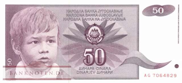 Jugoslawien - 50  Dinara (#104_AU)