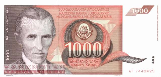 Jugoslawien - 1.000  Dinara (#107_UNC)
