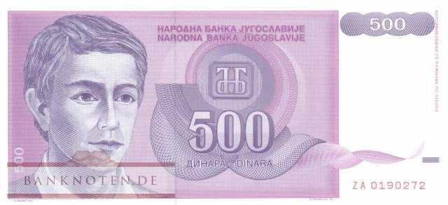 Yugoslavia - 500  Dinara - Replacement (#113R_UNC)