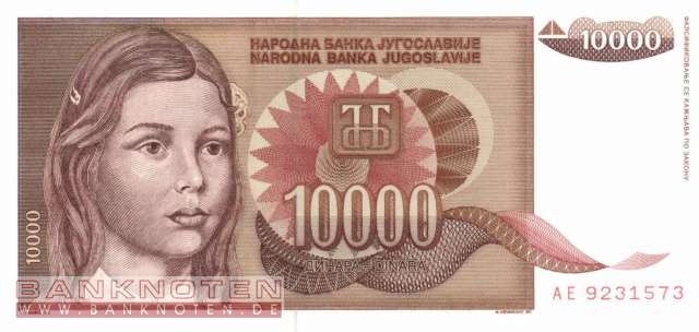 Jugoslawien - 10.000  Dinara (#116a_UNC)