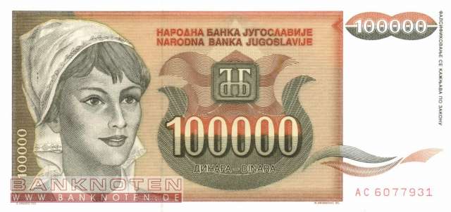 Jugoslawien - 100.000 Dinara (#118_UNC)