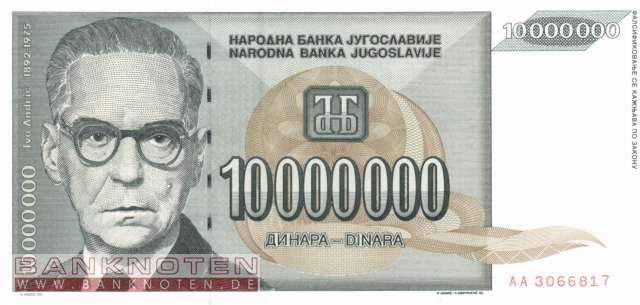 Yugoslavia - 10 Million Dinara (#122_UNC)