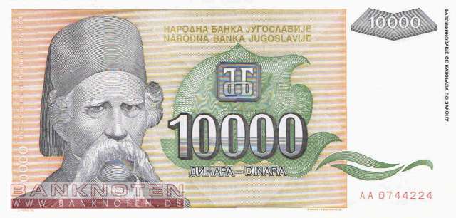 Yugoslavia - 10.000 Dinara (#129_UNC)