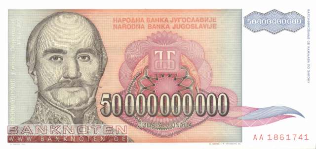 Yugoslavia - 50 Billion Dinara (#136_UNC)