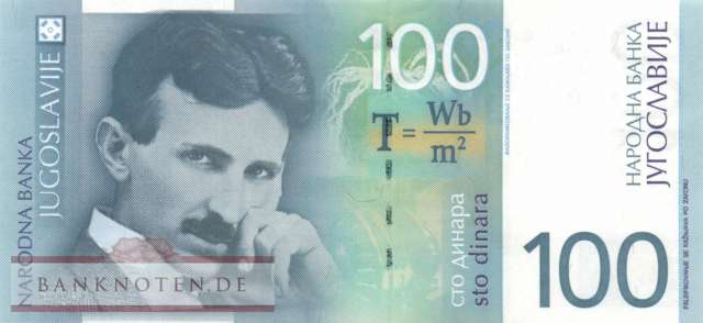 Yugoslavia - 100  Dinara (#156_UNC)