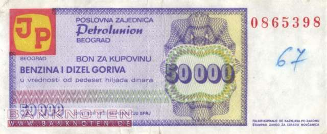 Yugoslavia - 50.000  Dinara (#931_VG)