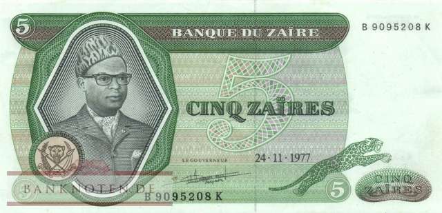 Zaire - 5 Zaires (#021b_XF)