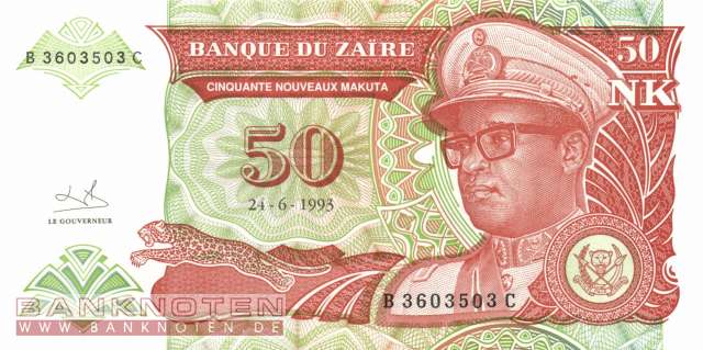 Zaire - 50 Nouveaux Makuta (#051_UNC)