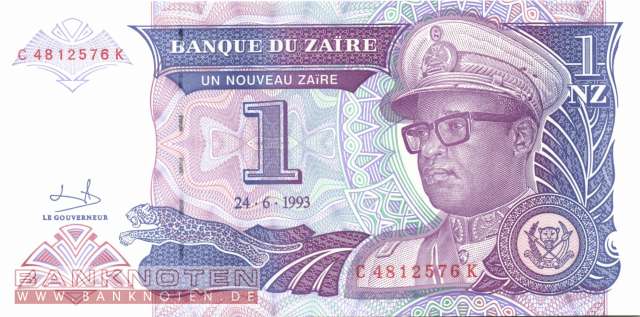 Zaire - 1  Nouveau Zaire (#052a_UNC)