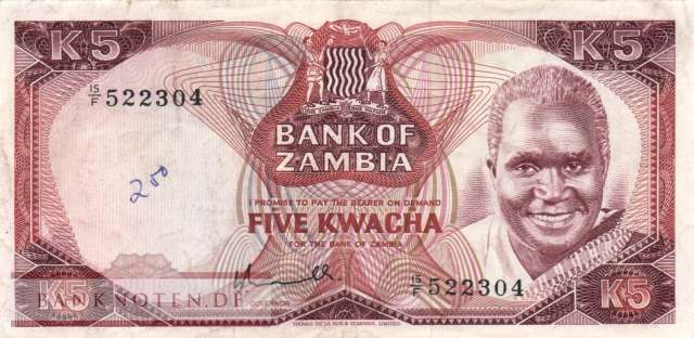 Zambia - 5  Kwacha (#021a_VG)
