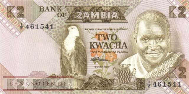 Sambia - 2  Kwacha - Ersatzbanknote (#024cR-2_UNC)