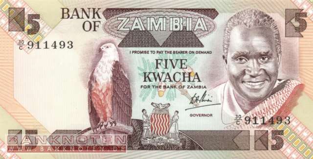 Zambia - 5  Kwacha (#025c_UNC)