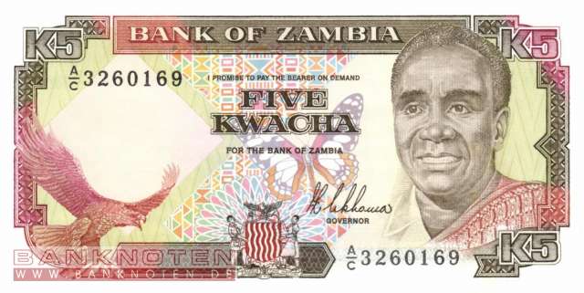 Zambia - 5  Kwacha (#030a_UNC)