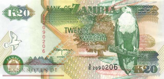 Sambia - 20  Kwacha (#036b_XF)
