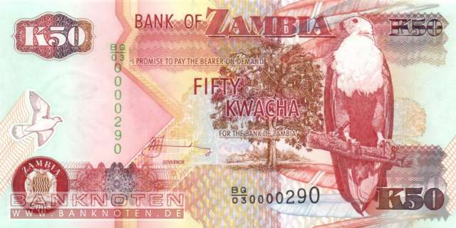 Zambia - 50 Kwacha (#037g_UNC)