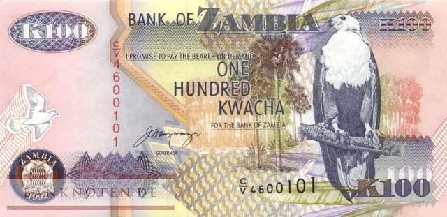Sambia - 100  Kwacha (#038b_UNC)