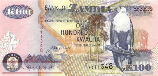 Zambia - 100  Kwacha (#038b_XF)
