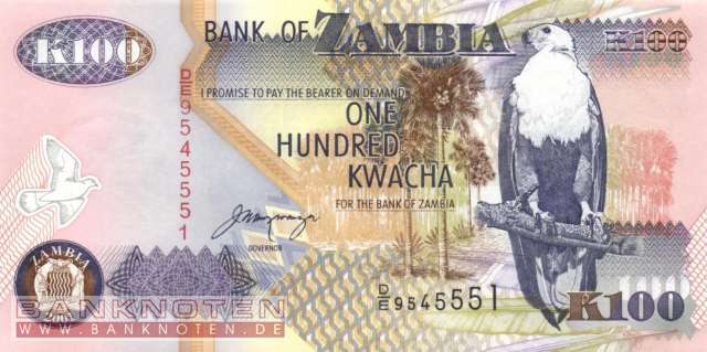 Sambia - 100  Kwacha (#038c_UNC)