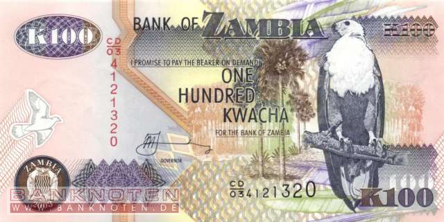 Zambia - 100  Kwacha (#038d-2_UNC)