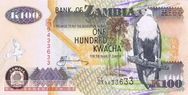 Zambia - 100  Kwacha (#038f_UNC)