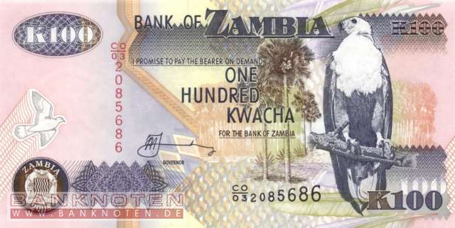 Sambia - 100  Kwacha (#038g_UNC)