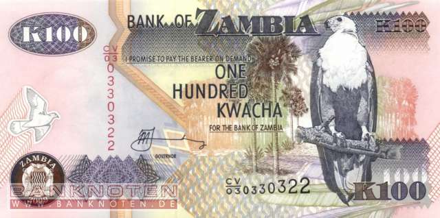 Sambia - 100  Kwacha (#038h_UNC)