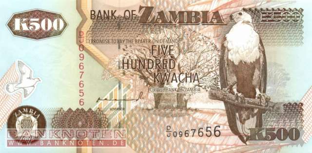 Sambia - 500  Kwacha (#039a_UNC)