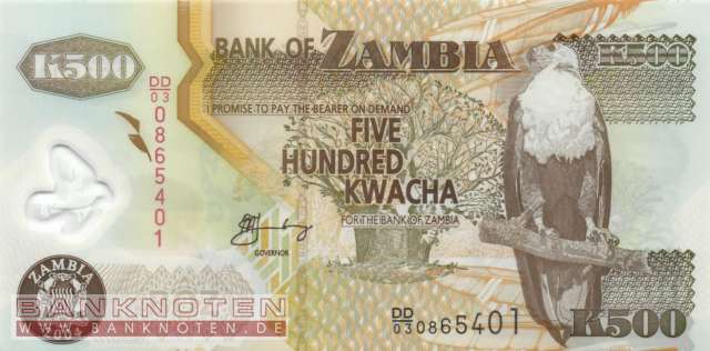 Zambia - 500 Kwacha (#043c_UNC)