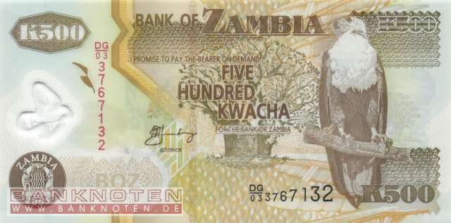 Zambia - 500  Kwacha (#043d_UNC)