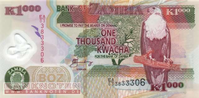 Zambia - 1.000  Kwacha (#044b_UNC)