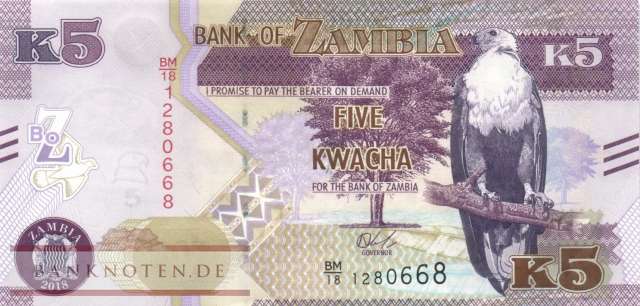 Zambia - 5  Kwacha (#057b_UNC)