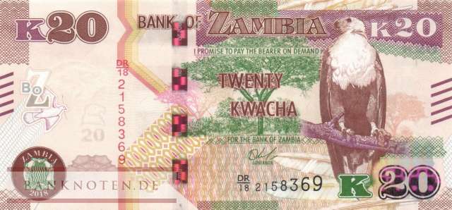 Zambia - 20  Kwacha (#059b_UNC)