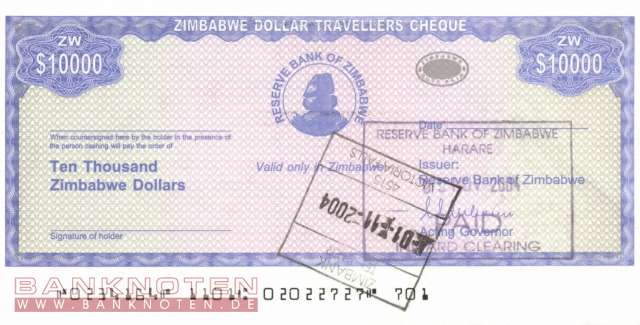 Zimbabwe - 10.000  Dollars (#017_UNC)