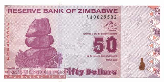 Zimbabwe - 50 Dollars (#096_UNC)