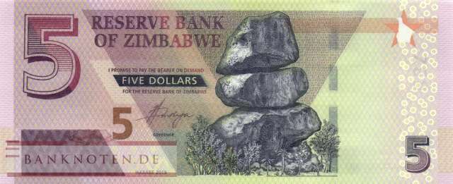 Zimbabwe - 5  Dollars (#102a_UNC)
