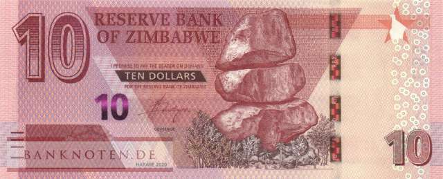 Zimbabwe - 10  Dollars (#103a_UNC)