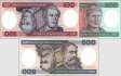 Brazil: 100 - 500 Cruzeiros (3 banknotes)