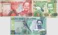 Gambia: 5 Dalasis - 25 Dalasis (3 Banknoten)