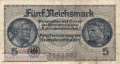 Germany - 5  Reichsmark (#ZWK-004a_F)