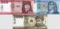 Ungarn: 500 - 2.000 Forint (3 Banknoten)