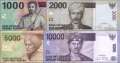 Indonesien: 1.000 - 10.000 Rupiah (4 Banknoten)