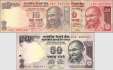 India: 10 - 50 Rupees new symbol (3 banknotes)