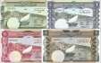 Yemen Democratic Republic: 500 Fils - 10 Dinars (4 banknotes)