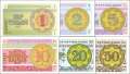 Kazakhstan: 1 - 50 Tyin (6 banknotes)