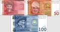 Kirgistan: 20 - 100 Som (3 banknotes)