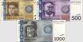 Kirgistan: 200 - 1.000 Som (3 Banknoten)