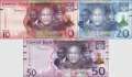Lesotho: 10 - 50 Maloti (3 banknotes)