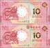 Macao:  2x 10 Patacas year of the ox (2 banknotes)