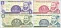 Nicaragua:  1 - 25 Centavos (4 Banknoten)