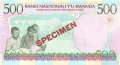 Ruanda - 500  Francs - SPECIMEN (#026S_UNC)